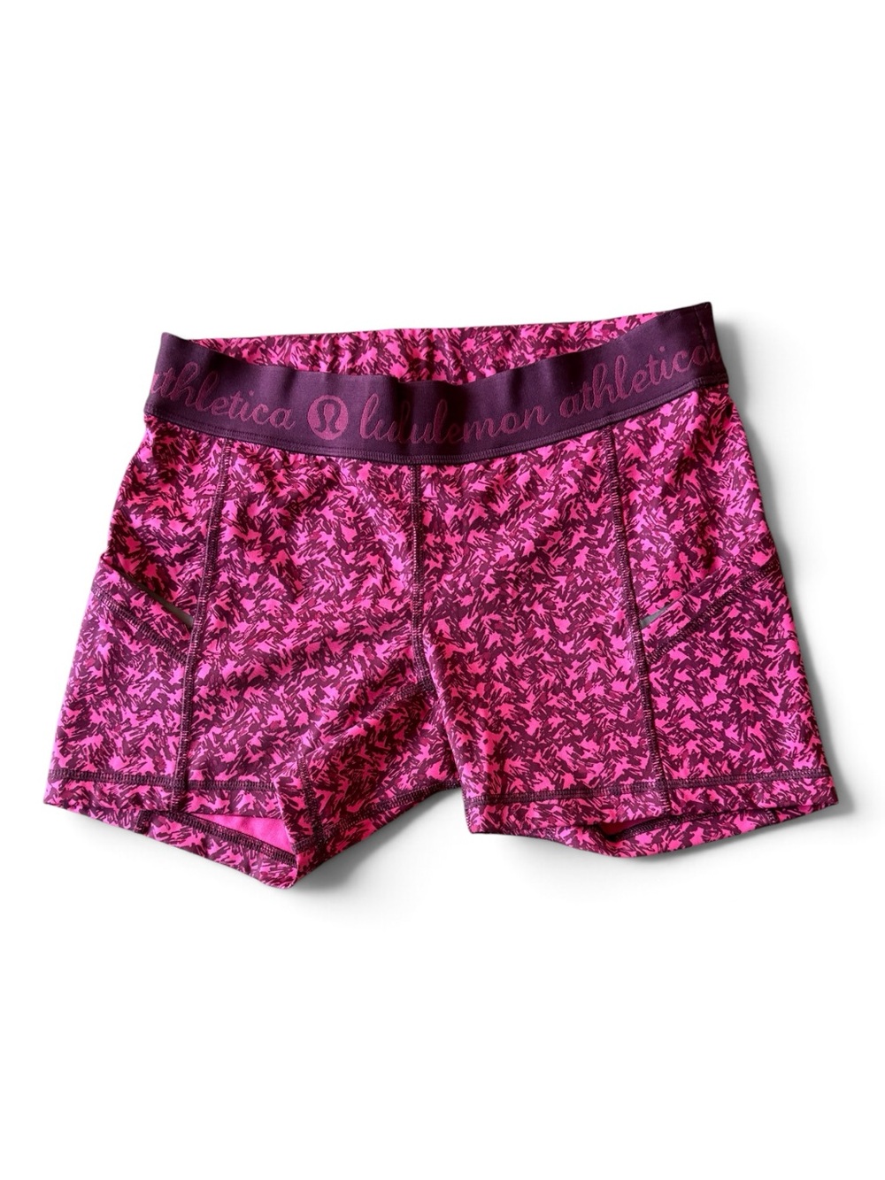 lululemon athletica Pink & Magenta Printed Athletic Shorts
